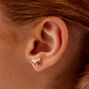 Pink Glitter Cat Face Stud Earrings,