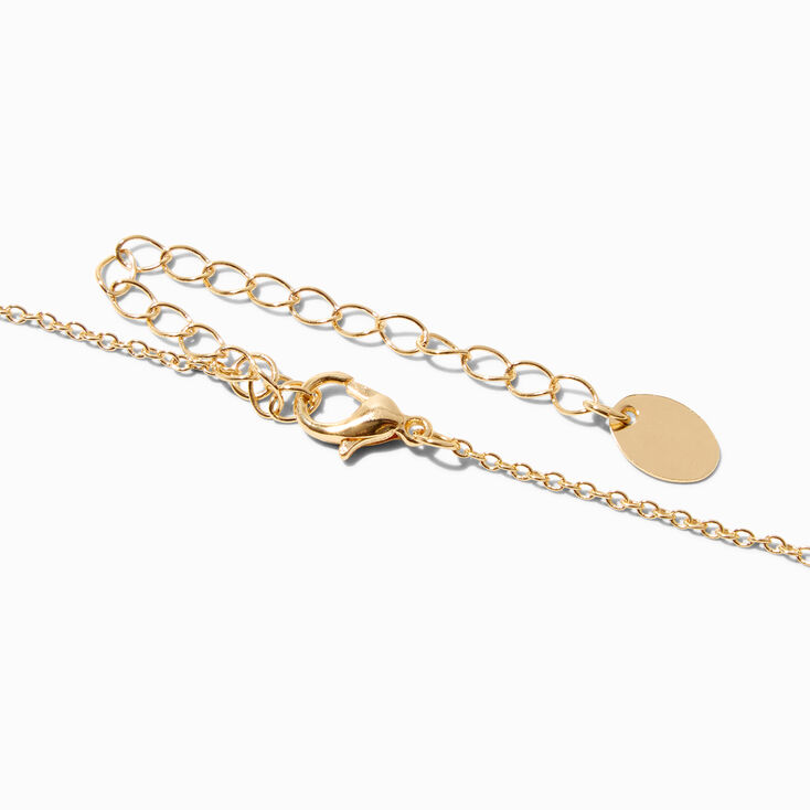 Gold March Birthstone Teddy Bear Pendant Necklace,