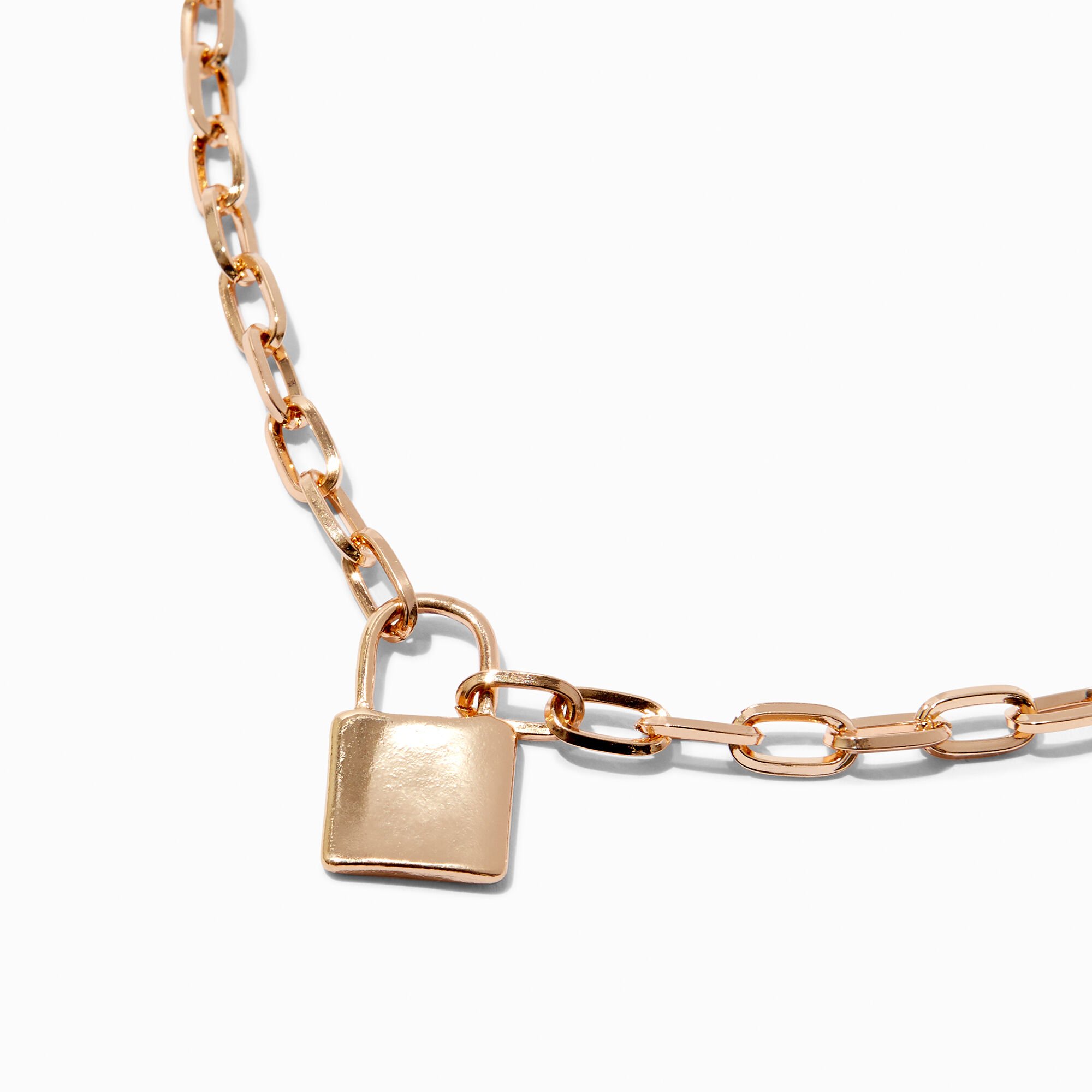 Gold clearance lock necklace