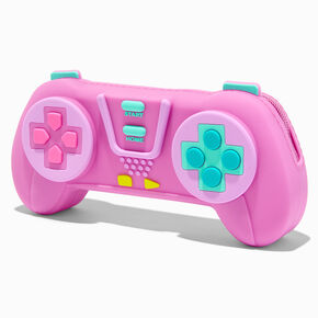 Pink Video Game Controller Jelly Pencil Case,