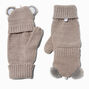 Claire&#39;s Club Gray Koala Convertible Gloves,