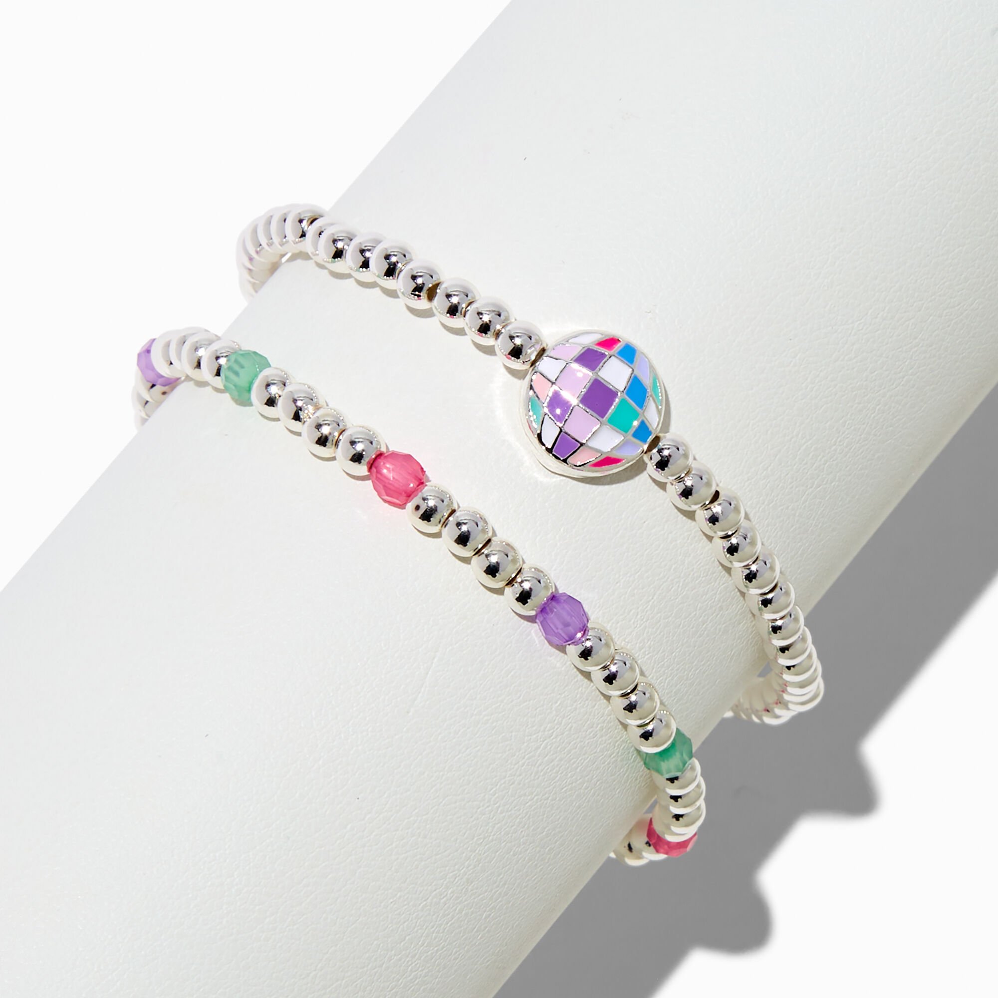 Jeweled Disco Ball Stretch Bracelets - 2 Pack,
