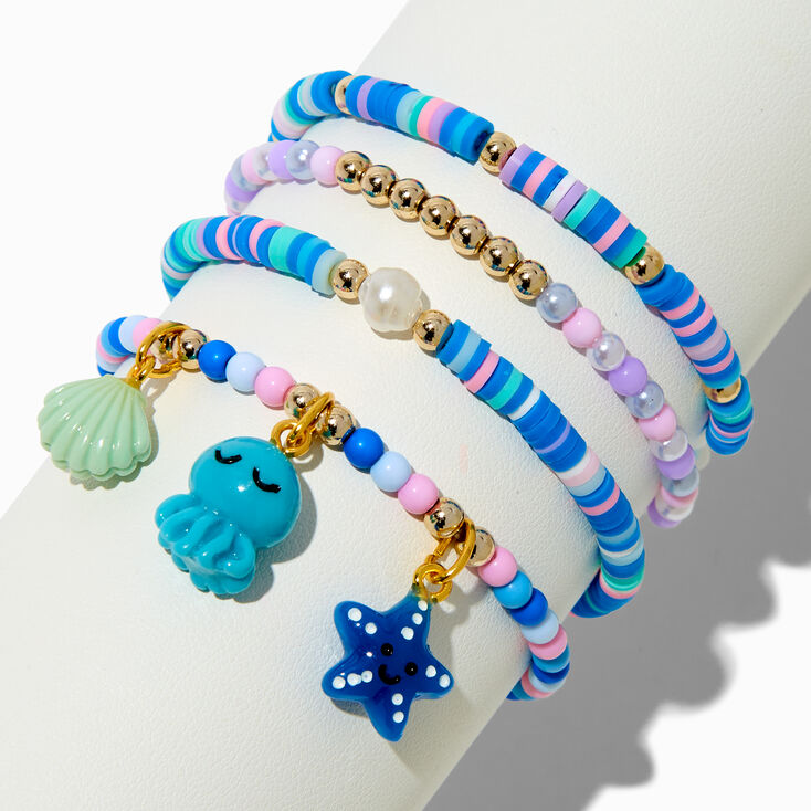 Claire&#39;s Club Sea Life Beaded Stretch Bracelets - 4 Pack,
