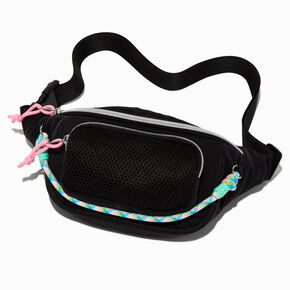 Black Nylon Cord Belt Bag,