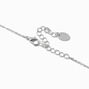 Silver-tone Oval Cubic Zirconia Pendant Necklace,