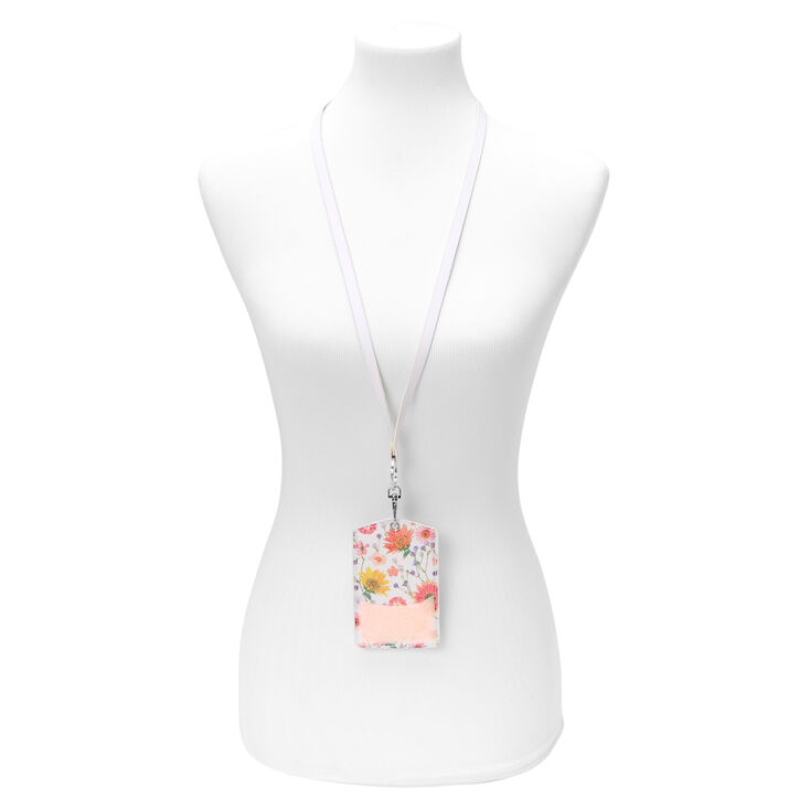 Pressed Flowers Lanyard - Pink,