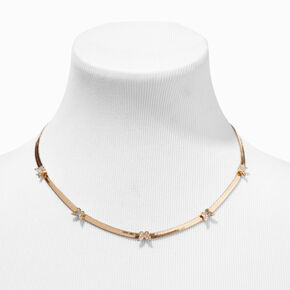 Collier &agrave; cha&icirc;ne incurv&eacute;e papillon couleur dor&eacute;e,