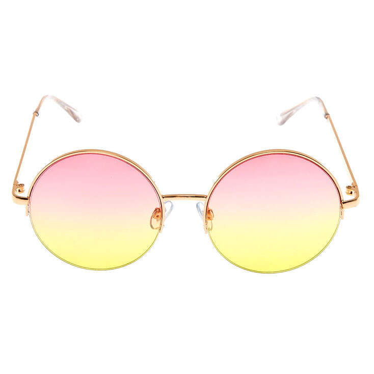 Sherbet Tinted Round Sunglasses,