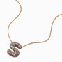 Gold-tone Pav&eacute; Bubble Initial Pendant Necklace - S,