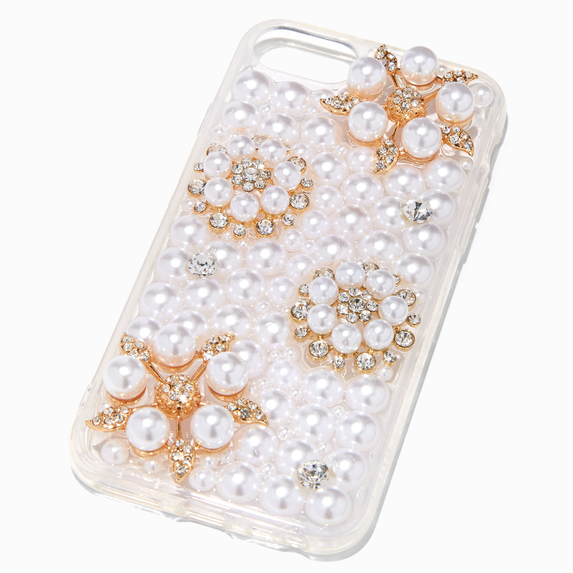 View Claires Crystal Pearl Flowers Bling Phone Case Fits Iphone 678se information