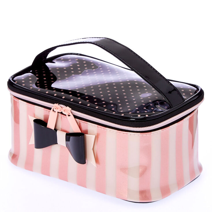 Paris Polka Dot &amp; Striped Cosmetic Bag,