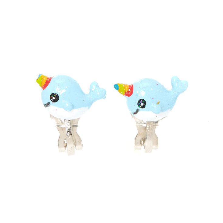 Unicorn Whale Clip On Earrings Claire S