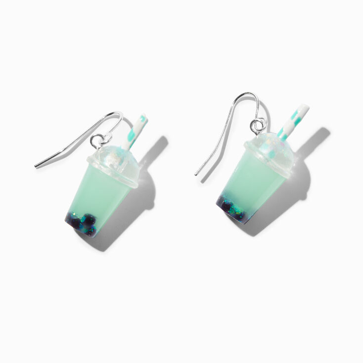 Mint Bubble Tea 0.5&quot; Drop Earrings,