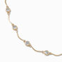 Gold-tone Cubic Zirconia Delicate Scalloped Choker Necklace,
