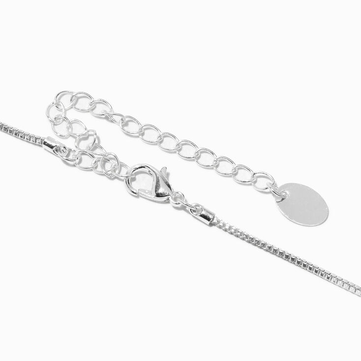 Silver Crystal Skull &amp; Crossbones Pendant Necklace,