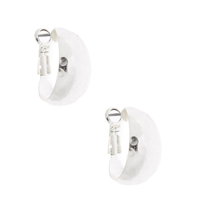 Silver 20MM Wide Hoop Earrings,