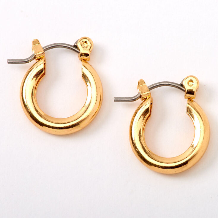 Gold-tone 10mm Tube Hoop Earrings,