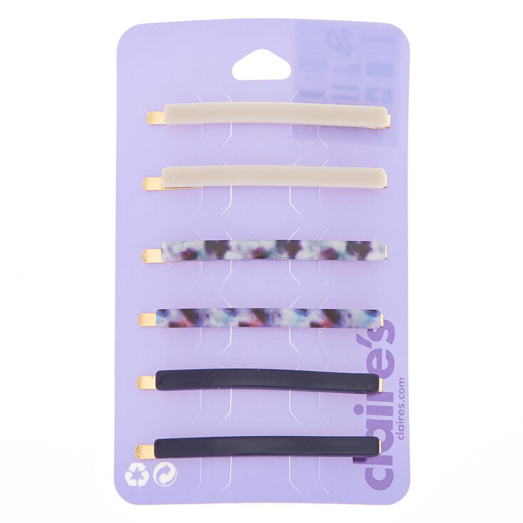 Claire's Lot de 6 épingles plates couleur doré effet marbré bleu marine