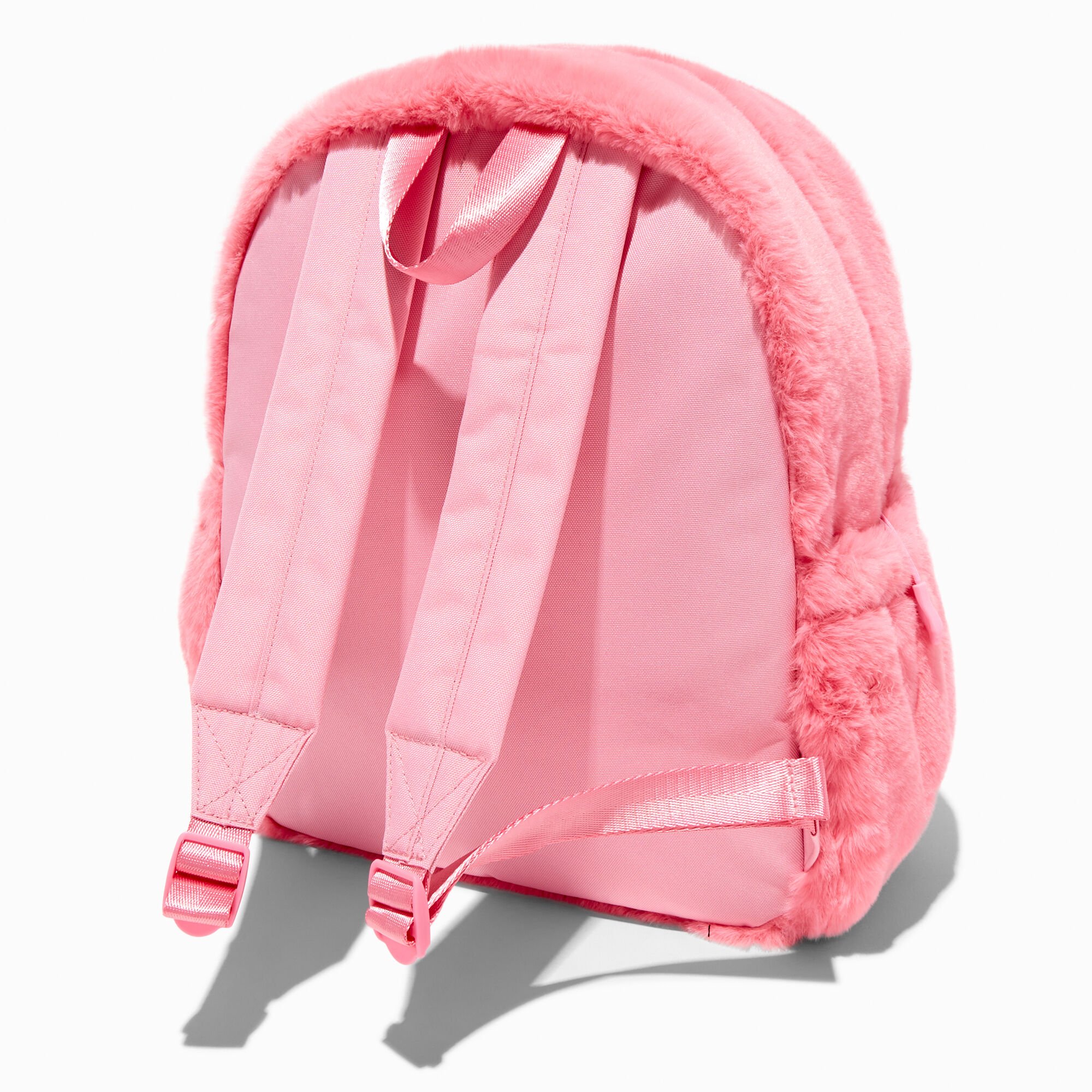 Claire's Club Furry Pink Cat Dome Backpack,