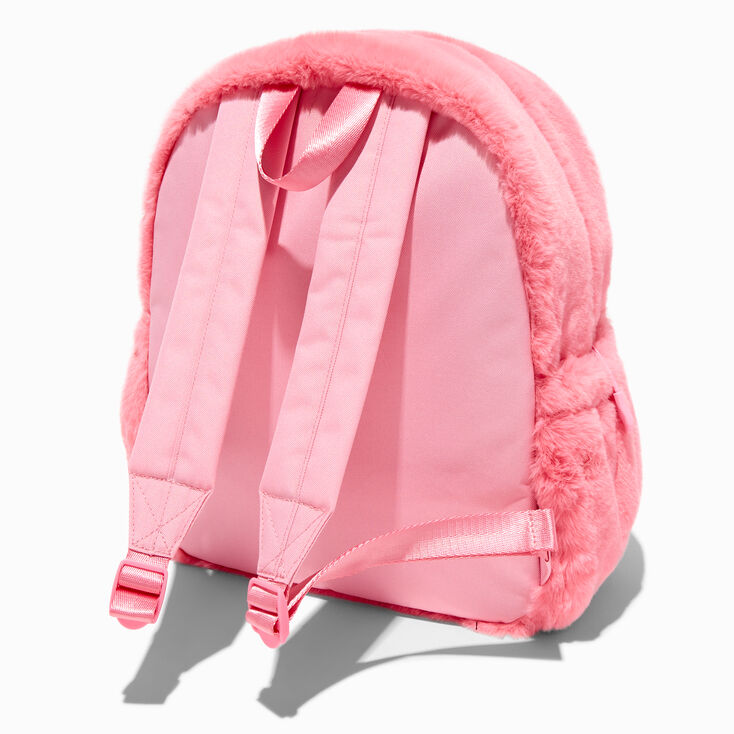 Claire&#39;s Club Furry Pink Cat Dome Backpack,
