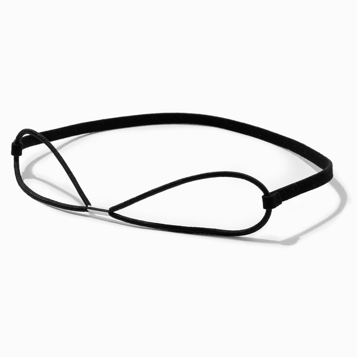Black Faux Leather Stretchy Headbands - 2 Pack,