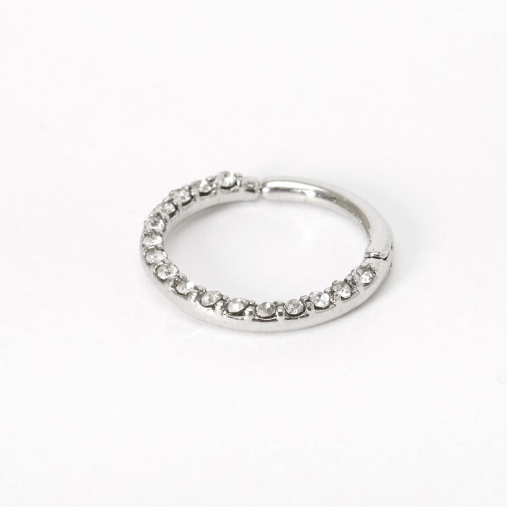 Claire's Anneau pour piercing tragus avec strass orné 1,2 mm couleur argentée