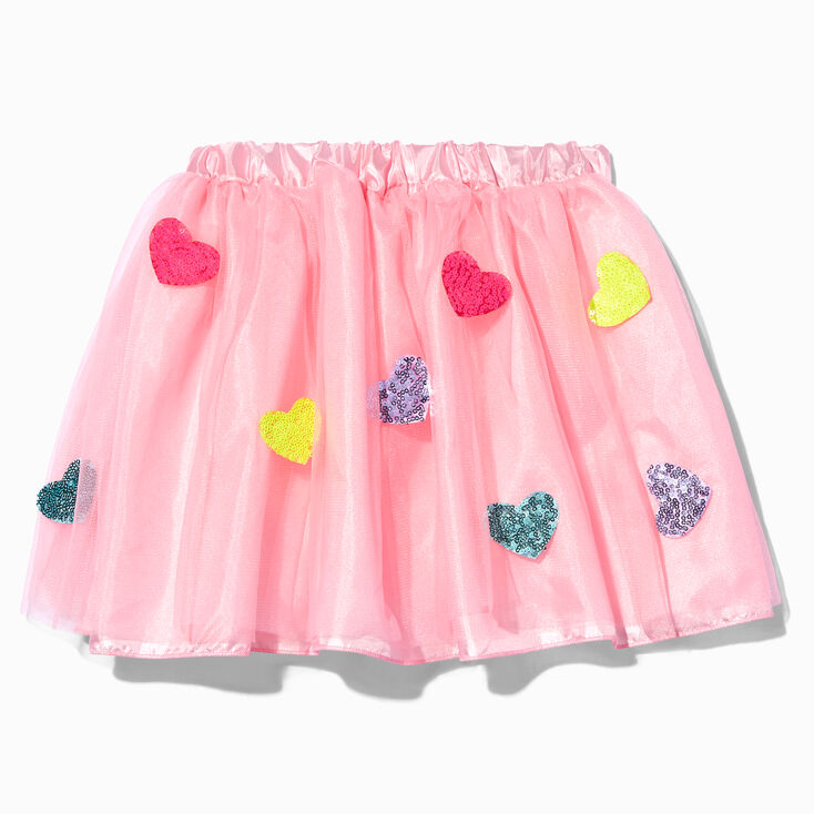 Valentine&#39;s Day Sequin Hearts Pink Tutu,