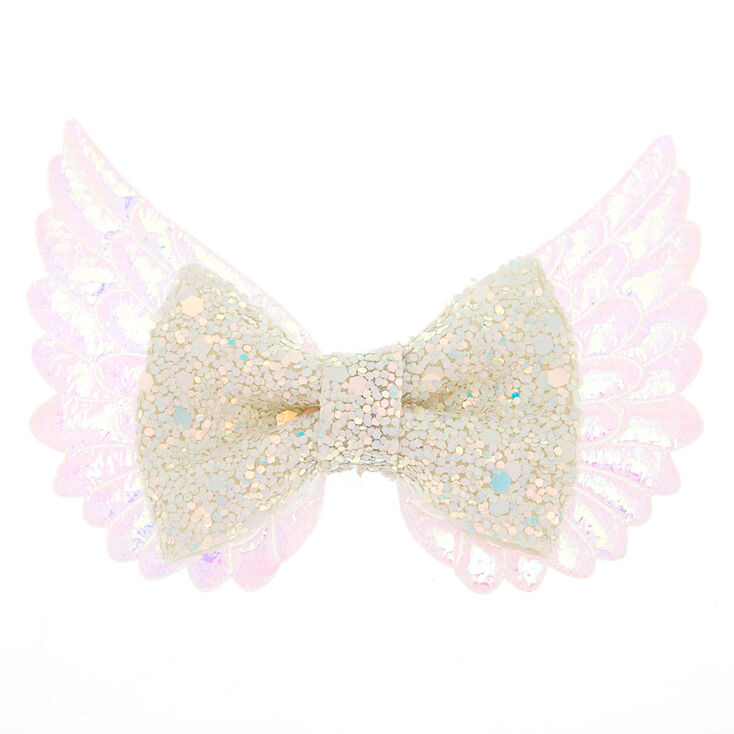 Holographic Cake Glitter Winged Bow Hair Clip,