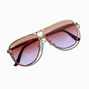 Lunettes aviateur couleur dor&eacute;e verres violets,