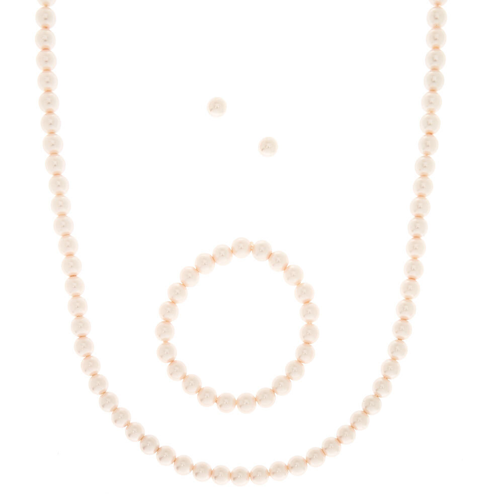 Blush Glass Pearl Jewellery Set,