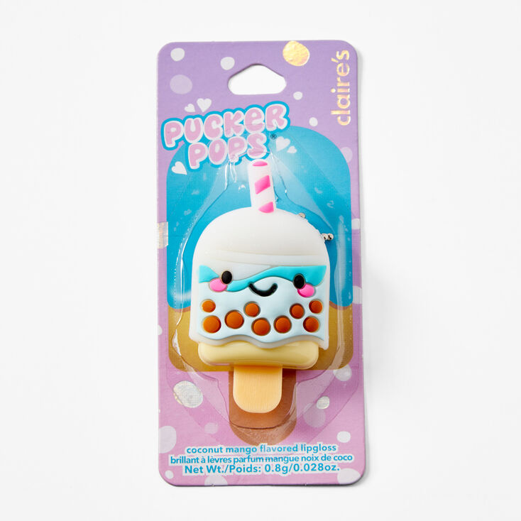 Pucker Pops Bubble Tea Lip Gloss -Coconut Mango,