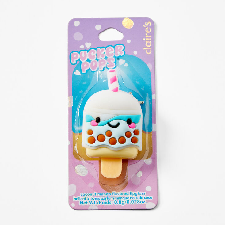 Pucker Pops&reg; Bubble Tea Lip Gloss -Coconut Mango,