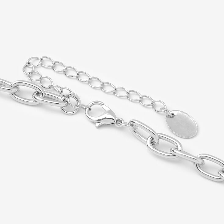 Silver Embellished Skull 16&quot; Chain Necklace,