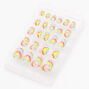 Neon Tie Dye Stiletto Press On Faux Nail Set - 24 Pack,