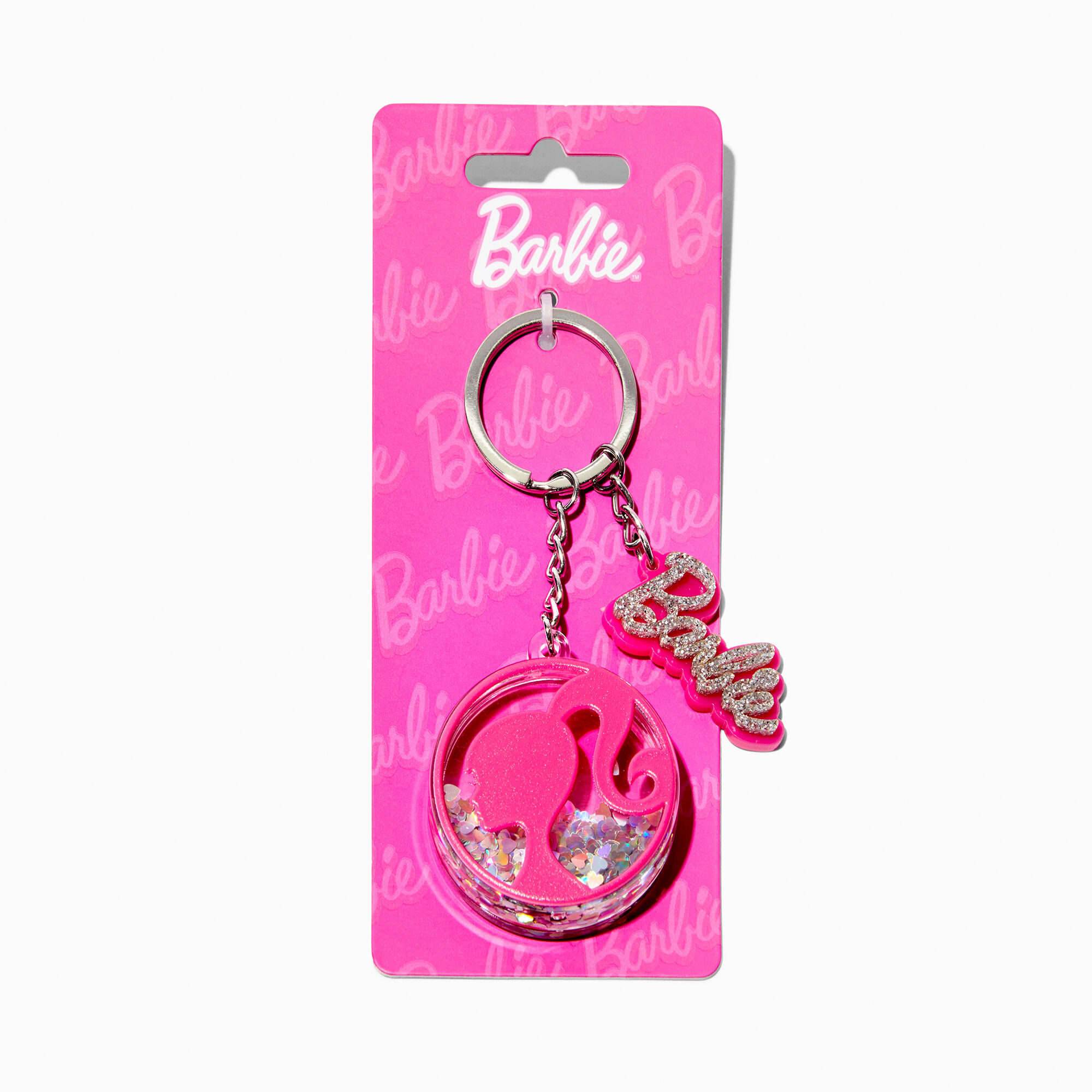 View Claires Barbie Glitter Keychain Pink information