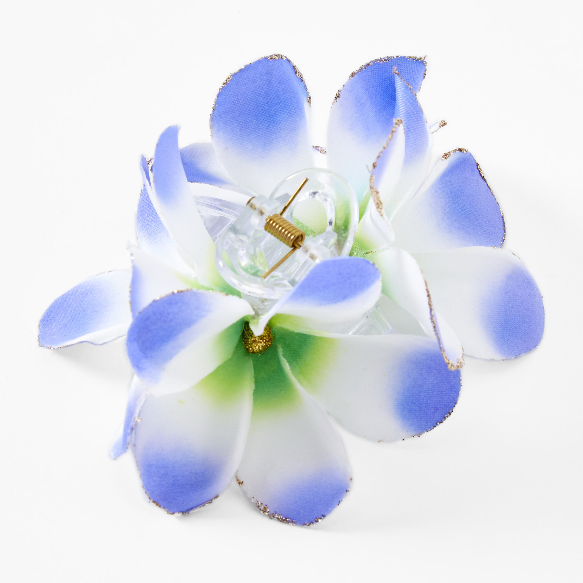 Dark Blue & Green Flower Hair Claw,