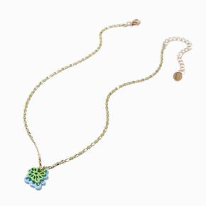 Green &amp; Blue Butterfly Pendant Necklace,