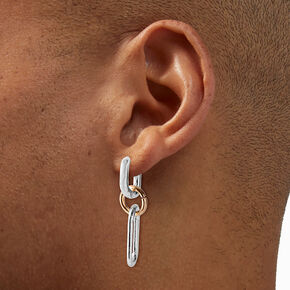 Mixed Metal Chain Link Drop Earrings,