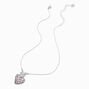 Silver-tone Pav&eacute; Heart &amp; Butterfly Pendant Necklace,