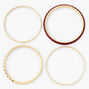 Gold &amp; Brown Textured Bangle Bracelets - 4 Pack,