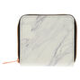 Mini porte-monnaie &agrave; zip blanc effet marbr&eacute;,