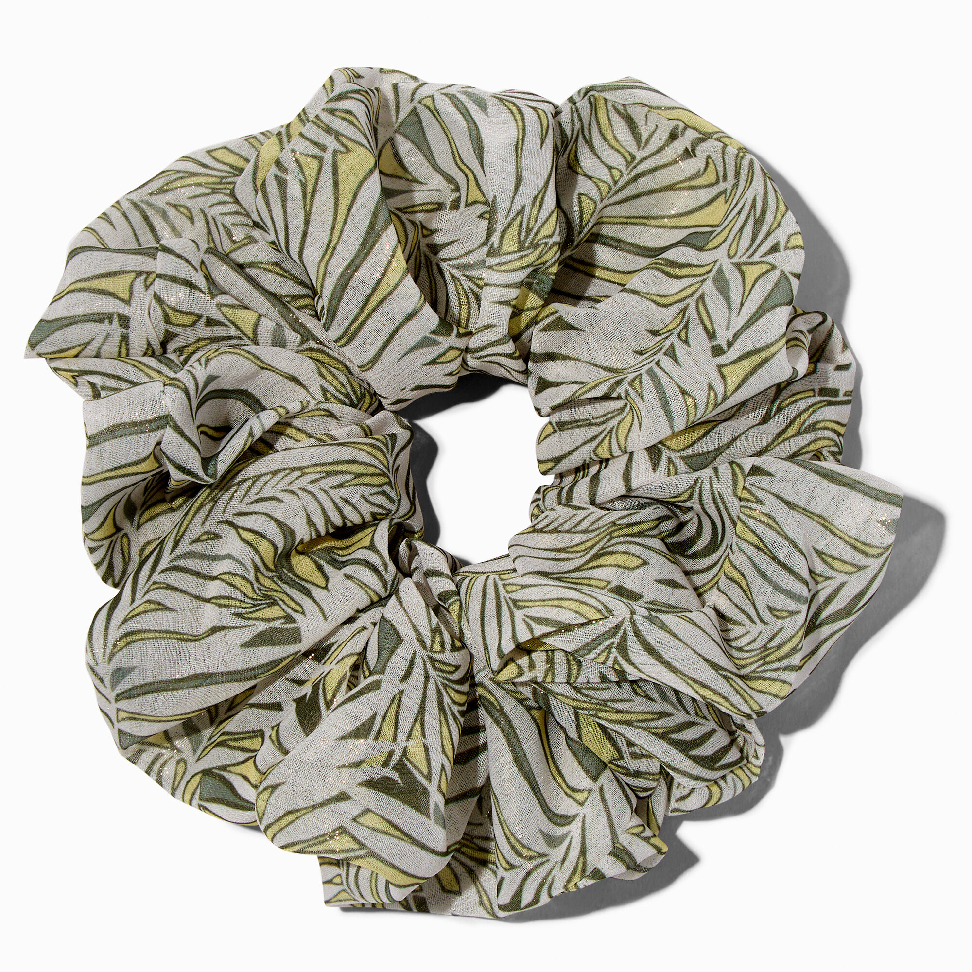 View Claires Palm Leaf Print Giant Hair Scrunchie Bracelet information