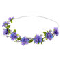 Purple &amp; Silver Flower Crown Headwrap,
