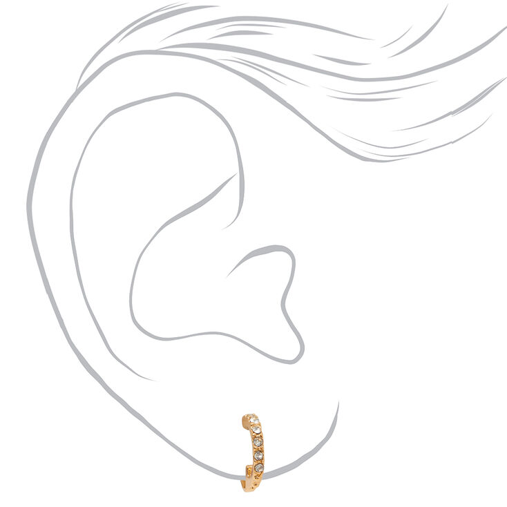 Gold-tone 10mm Crystal Clip-On Earrings,
