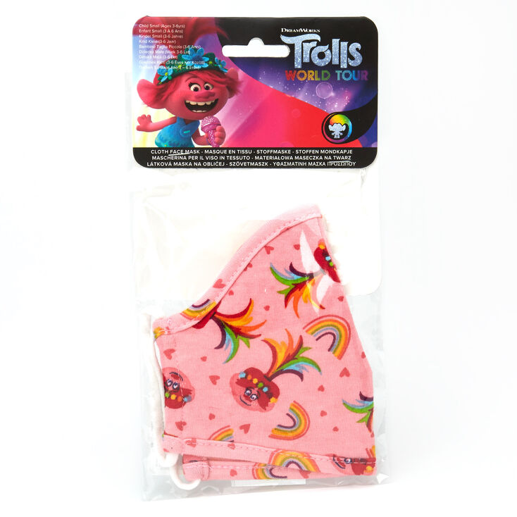 Masque en tissu Poppy Les Trolls 2 &ndash; Rose, enfant petite taille,