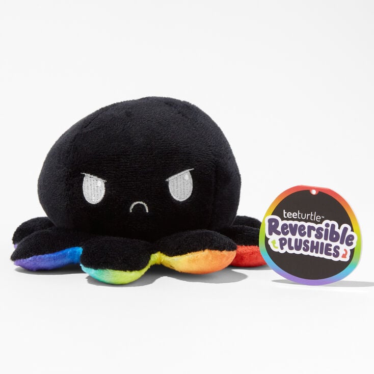 TeeTurtle&trade; Reversible Plushies Rainbow &amp; Black Octopus,