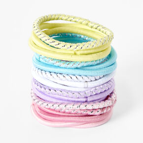 Claire&#39;s Club Pastel Lurex Hair Ties - 18 Pack,