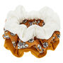 Claire&#39;s Club Floral Hair Scrunchies - Mustard, 3 Pack,