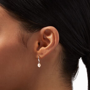 Sterling Silver 12MM Pearl Drop Earrings,