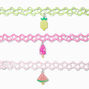 Claire&#39;s Club Summer Charm Tattoo Choker Necklaces - 3 Pack,